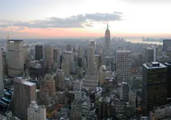 City With Tall Buildings And A Clock Tower