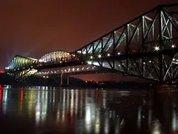 Bridge Over A River With A Train On It