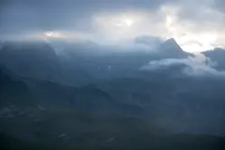 Mountain Range With A Mountain