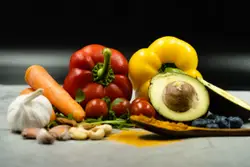 Pile Of Vegetables And A Banana On A Table