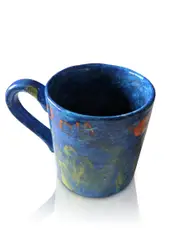 Blue Cup With A Blue And White Cup On It