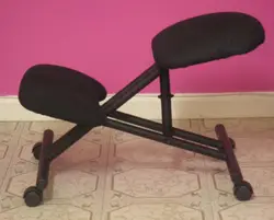 Chair With A Black And White Striped Chair