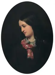Woman Is Posing For A Picture With A Red Bow Tie