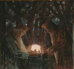 Man Is Painting A Fire Hydrant With A Candle