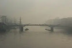 River With A Bridge And A Train On It