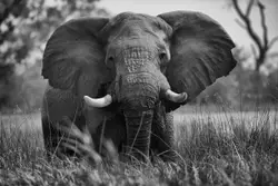 Large Elephant Standing In A Field