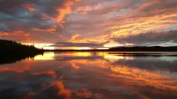 Sunset With A Clear Blue Sky