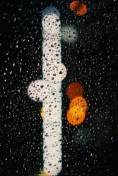 Large Red Object Is Lit Up By A Red Light