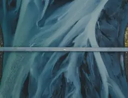 Painting Of A River With A Train On It