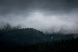 Mountain Range With A Few Trees
