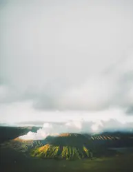 Field With A Large Amount Of Smoke And A Cloud