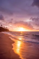 Sunset On A Beach With A Sunset