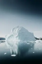 Snow Covered Mountain With A White Ice Cream Cone