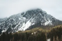 Snowy Mountain With A Mountain Range