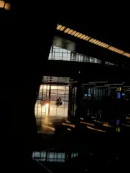 Train Is Going Down The Tracks At Night