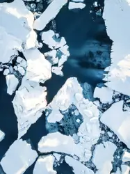 River With A Bunch Of Frozen Water