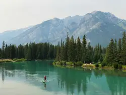 Man Is On A Raft In The Water