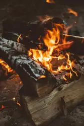Fire Pit With A Bunch Of Fire Sticks On It
