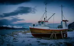 Boat Is Tied Up On A Beach