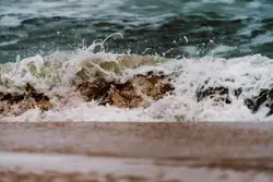 Lone Surfboard Is Seen In The Water