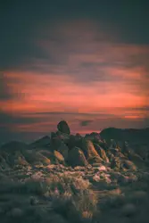 Rocky mountain during sunset