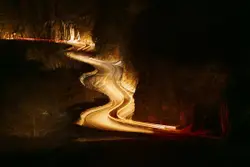 Long exposure of vehicles traveling along the Rt. 97 Sc