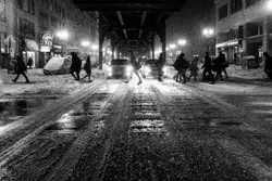 Walking in city slush