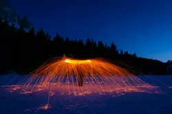 Steelwool moment with Margherita on the frozen lake of 