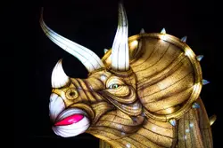 Brown triceratops painting