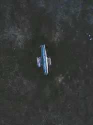 Aerial photography of gray space ship