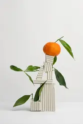 Orange fruit on balancing fragments