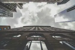 Worm's eye view of building