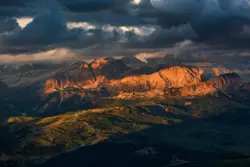 Stormy day over the Dolomite Mountains