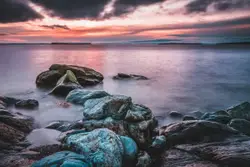 Rock formation near seashore view