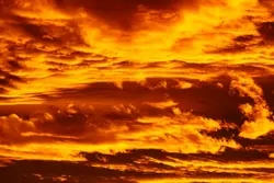 Stunning orange clouds in a Colorado sunset. Photo take
