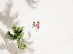 Person lying on white sand