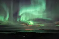 Epic Aurora Borealis over Reykjavik, Iceland