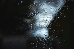 Water droplets on glass window
