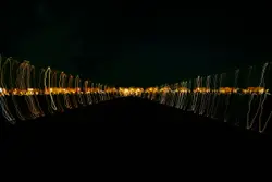 City At Night With A Large Group Of Lights