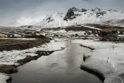 Cold river in a small town