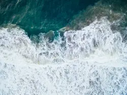 Ocean waves drone view