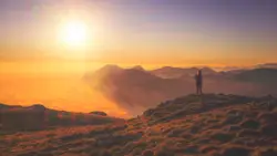 Person standing on mountain