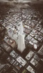 Iconic Transamerica Pyramid building in San Francisco d