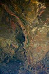Taken from a WestJet plane at 33,000 feet, down towards