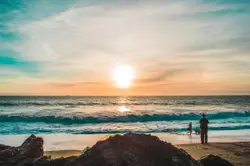 Sunset over beach