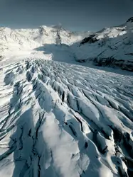 Aerial photo of snow mountain