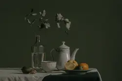 Teapot on table