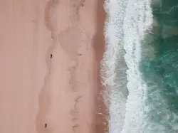 Aerial seashore ocean waves