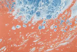 Blue and brown abstract painting