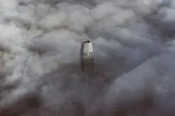Large White Object Flying Through The Air